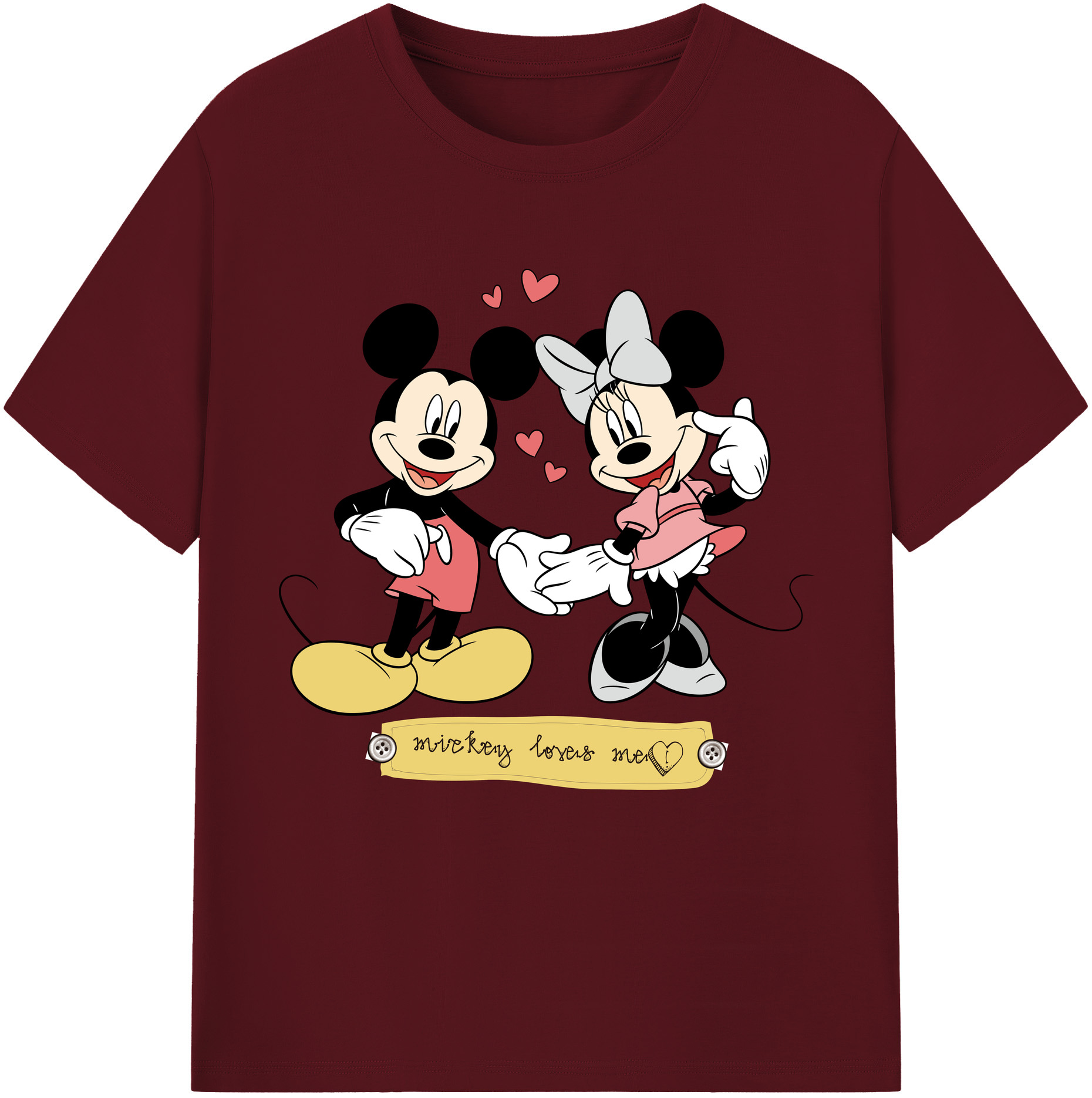 （画像用） ミッキーマウス Mickey Mouse 綿100％半袖Tシャツ（フロントプリント）